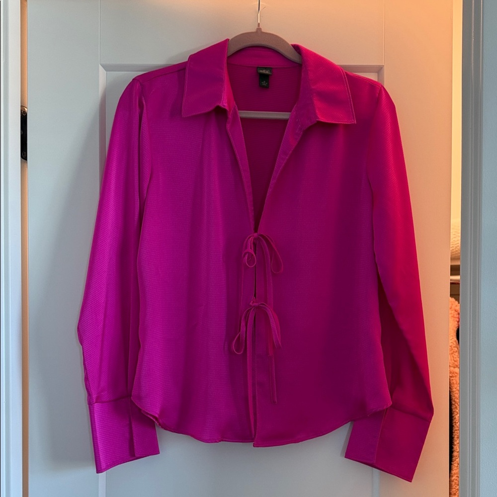 wild fable Bright Fuchsia Tie-Front Blouse